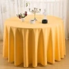 Solid Fancy Elegant Rose Gold Table Cover Wedding Banquet Restaurant Table Cloth Polyester Ruffled Table Skirt Round Tablecloth