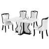 solid wood base marble top table with leather chair for dining room 6 seater dining table set dining room furniture set