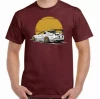 sports Design T shirts with car printed Beautiful colors with customized logo Design 95% cotton 5% spandex.