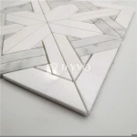Stars Design Marble Mosaic Carrara Kerala Marble Mosaic Polished Waterjet Parquet Marble Mosaic Tiles