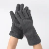 Stock CASTONG New Developed Thin Five Finger Type Double Layers Dark Gery Polyester Twill Welding Gloves for Construction