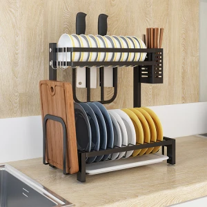 storage organizer plate drainer drying rack kitchen unique adjustable over sink metal dish rack stainless wood home center