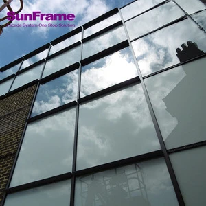 Sun Frame 150 Series High Performance Visible Curtain Wall System Single/Double/Triple Glass Stick Curtain Walls Accessories
