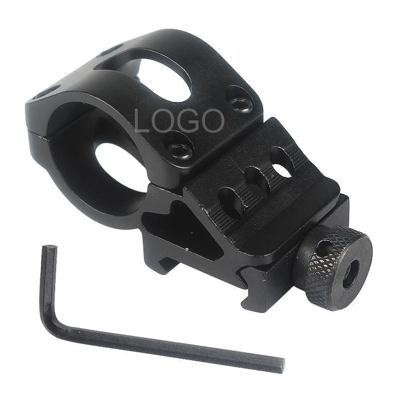 T2008 Durable Gun Optical Sight Flashlight Mount Holder Clip Clamp Black