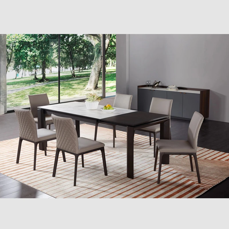 Table Pliante Esstisch Plegable Juegos Mesas De Comedor Home Furniture  Wood Marble Folding Extendable Dining Table Set