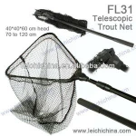 Telescopic Aluminium handle foldable fishing landing net