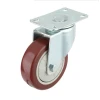 Thickened medium caster 3 inch swivel castor red single bearing high strength polyurethane wear-resistant furniture caster