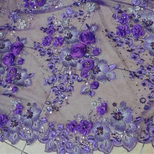 Tokay new fashion african lace fabrics 3d flower lace for aso ebi dress