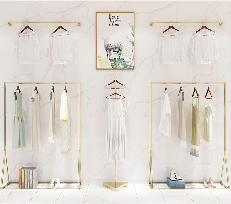 Top quality customizable design clothing shop display rack of Landing style