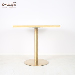 Top Quality Solid Wood Stainless steel leg Square restaurant table for sale