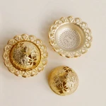Top Quality Storage Jar metal Sugar Bowl Candy Jar With Gold Lid,arabic style Small Decorative Sugar and Delight Box