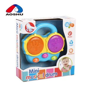 top toy mini plastic musical hand electric drum set with light for toddler