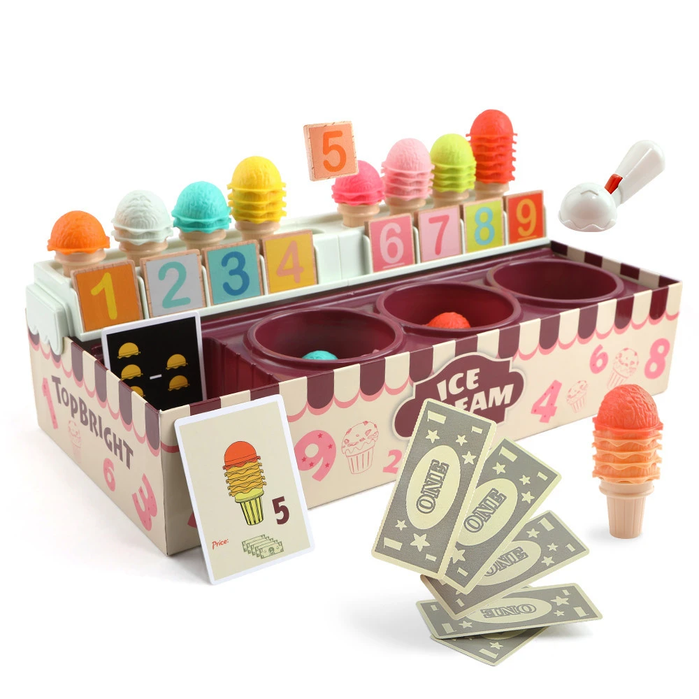 Topbright Ice Cream Set Pretend Play Math Color Montessori Preschool Learning Educational Wooden Toy Children
