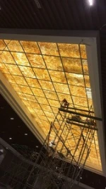translucent marble panel backlit suspended stretch ceiling tiles