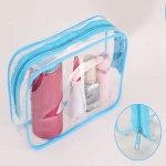 Travel PVC Cosmetic Bags Women Transparent Clear Zipper Makeup Bags Organizer Bath Wash Make Up Tote Handbags Case