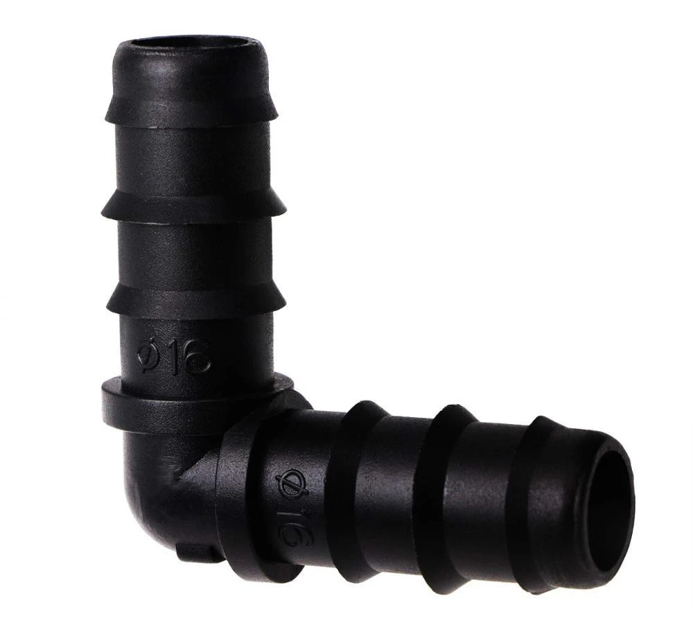 TRILITE Garden System Agricultural Irrigation 0.62 Inch/16mm (OD) Barbed Drip Bulk Plastic Elbow PE Connector Fittings