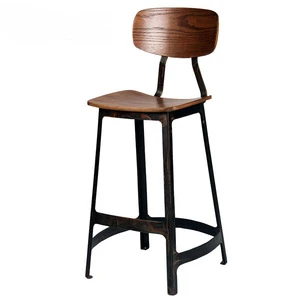 Triumph Vintage Industrial High Bar stool / plywood metal bar chair cafe used / Antique Yardbird chair&stool