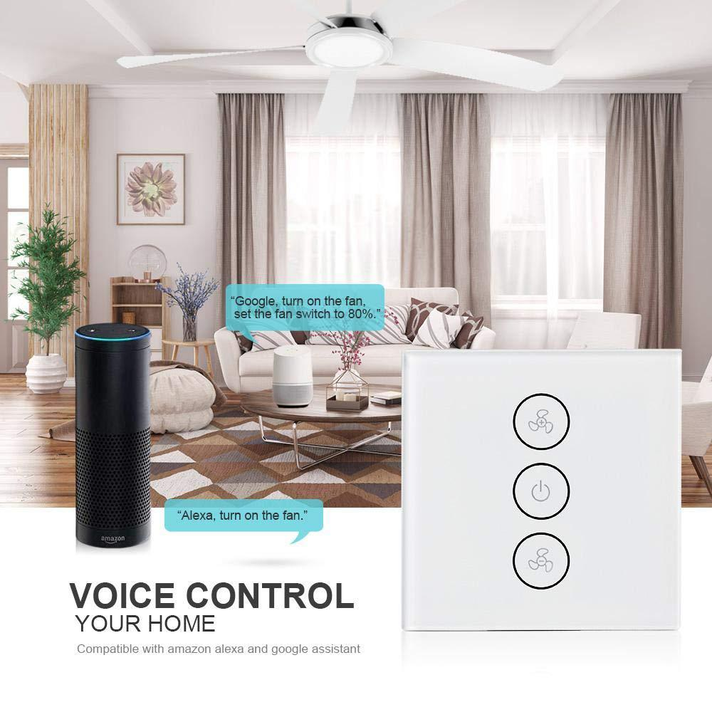 Buy Tuya Smart Ceiling Wifi Homekit Wall Touch Glass Panel Modular Fan