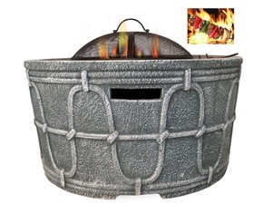 Unique MGO Custom Size Free sampleOutdoor Fire Pits Garden Wood Burning BBQ Fire Bowl with Screen and Cover