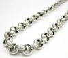 Unisex Stainless Steel Silver Plated Circle Rolo Chain 24 Inch 8mm New Chain Jewelry