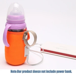 USB Baby Bottle Warmer Portable Travel Milk Warmer Infant Feeding Bottle Heated Cover Insulation Thermostat Food Heater
