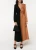 Import V Neck Long Sleeve Color Block Twist Front Dress from China