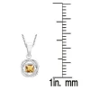 V3 Jewelry 925 Sterling Silver with Square Shape Natural Citrine Twisted Wire Pendant with 18&quot; Chain for Women