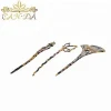 Vintage hairpin carved flower bowknot cellulose acetate archaistic hair sticks