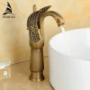 WANFAN Swan Bathroom Basin Mixer Taps 6699F Single Handle Antique Brass Basin Faucet