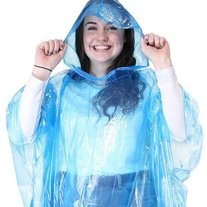 Waterproof cheap disposable PE pocket raincoat