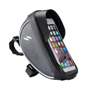 Waterproof Top Tube Frame Bike Bicycle Handlebar Phone Mount Bag with Touch Screen Phone Pouch Case