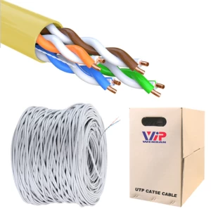Wenran Factory 24AWG 4P Bare Copper Conductor ROHS CE CPR Approved 100Mhz Ethernet Cable UTP CAT5e