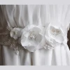 white Bridal Sash Wedding girl women Belt Pearl and Rhinestone Belt Shabby Chiffon Flower Bridesmaid Dress Sash Accessories