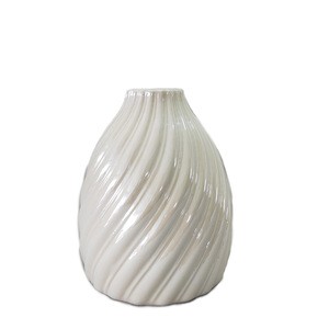 White Ceramic Minimalist Style Floral Glazed Porcelain Chinese Vase