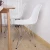 Import white modern furniture armless leisure chrome metal legs dsws plastic living room chair from China