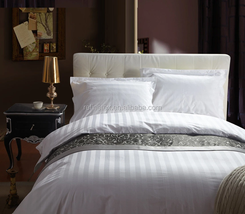 Wholesale 100% Cotton 3CM Stripes Satin Hotel Duvet Covers