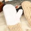 Wholesale Autumn and winter New Style outdoor lady  knitted warm half finger long gloves custom womens mittens