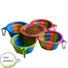 Wholesale available Collapsible Dog Bowl Pet Bowl with Carabiner Clip Camouflage  Silicone dog pet food feeding bowl
