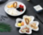 Wholesale ceramic plates dishes dinner set with gold handle,4 Compartment Porcelain plate
