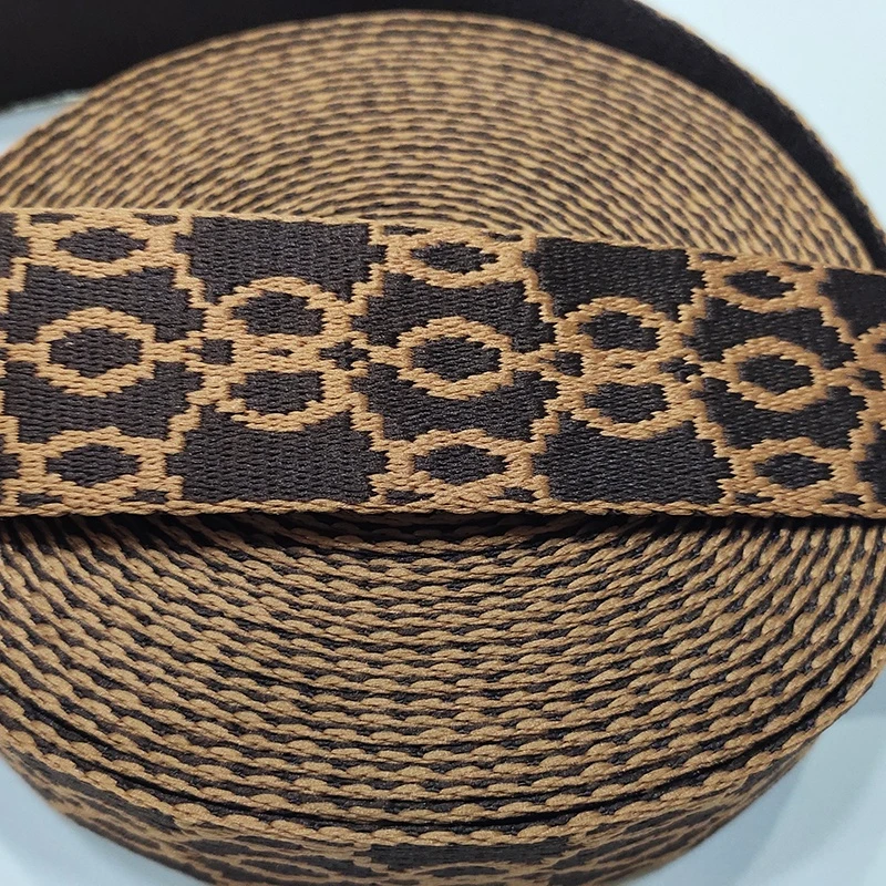 wholesale chains pattern jacquard webbing polyester jacquard webbing strap special design belt 38mm