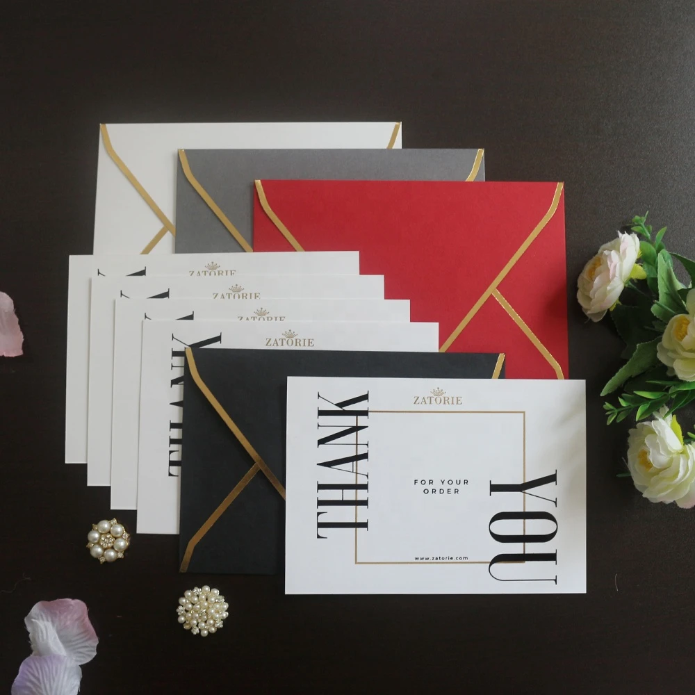 Wholesale Cheap Fancy Gold and Black Wedding Invitation Envelopes