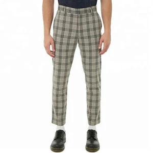 Wholesale custom men woven plaid pants, men trousers