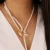 Import Wholesale High Quality Geometric Long Fashion Necklace Women Accessories Pearl Necklace from China