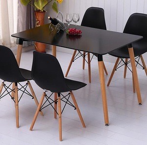Wholesale Modern Polypropylene Wooden Legs Chairs Classic Look Black Elegant Modern Dining Table