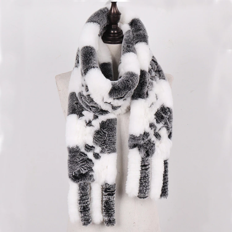 Wholesale New Arrival Ladies Winter Luxury Scarf For Women Tassel Rabbit Fur Shawls