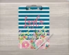 Wholesale Personalized Gifts Floral Stripe Clipboard