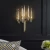 Import Wholesale Restaurant Decoration Luxury Gold Wall Lamp Villa Hotel Style Modern Cluster Acrylic Crystal Wall Lamp from China