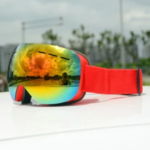 Wholesale Winter Snow Sport Adults TPU Anti-fog Magnetic UV400 Lens Skiing Glasses Goggles