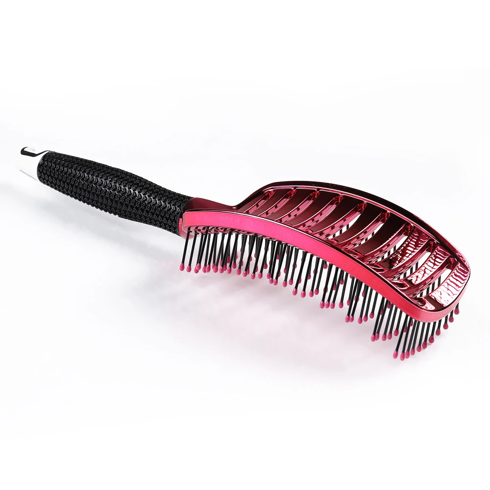 Wholesale Womens Detangling Rubber handle Ventilated hollow Hair Comb Massage Brush