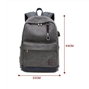 wholesales popular high quality canvas backpack for college everyday use in comfort with USB changing port